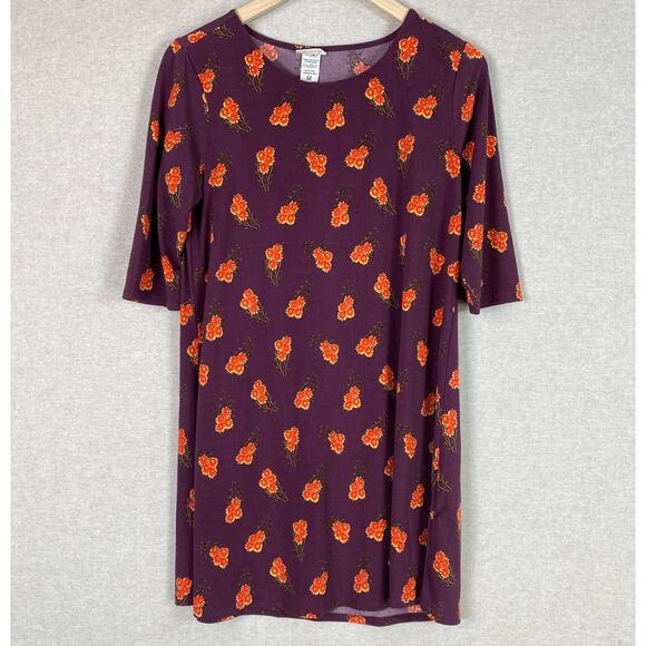 Natural Life Womens Boho Floral Mini T Shirt Dress Size M Tunic Top Short Sleeve - Picture 1 of 8